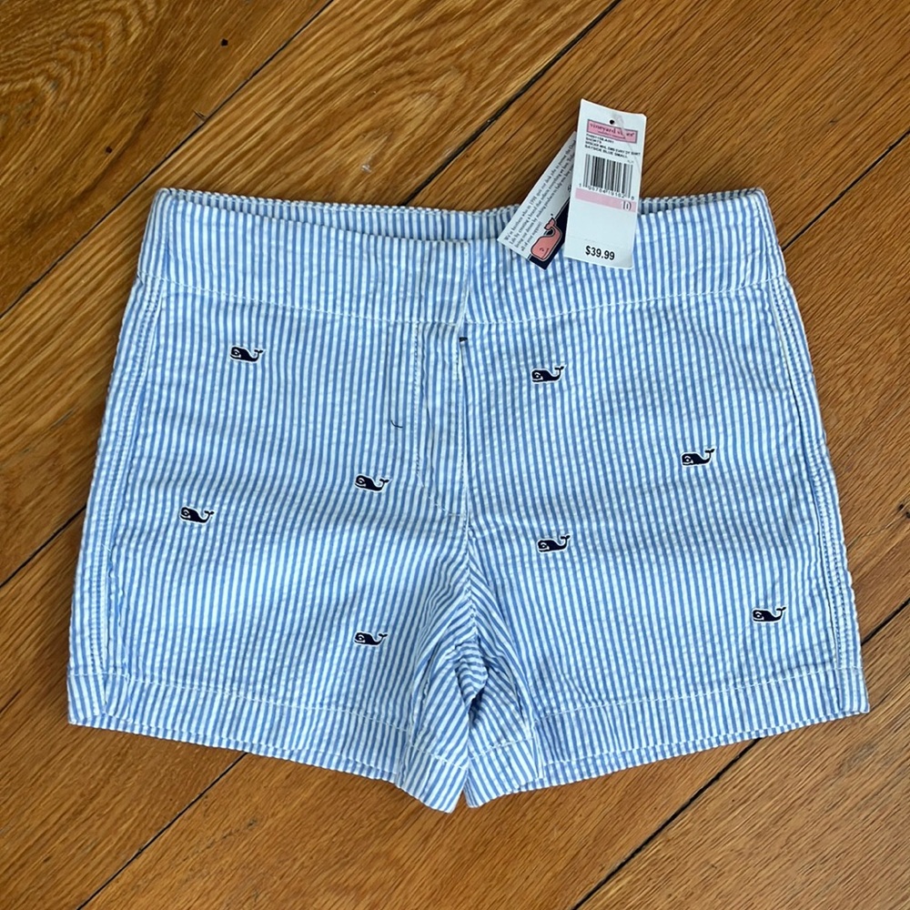 Vineyard Vines Blue Seersucker Striped Shorts 10